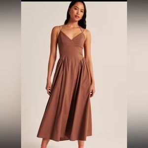 Abercrombie & fitch strappy plunge corset maxi dress